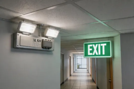 UL 924 emergency luminaire and exit path