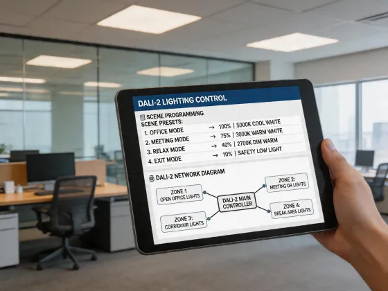 DALI-2 controls network in commercial office